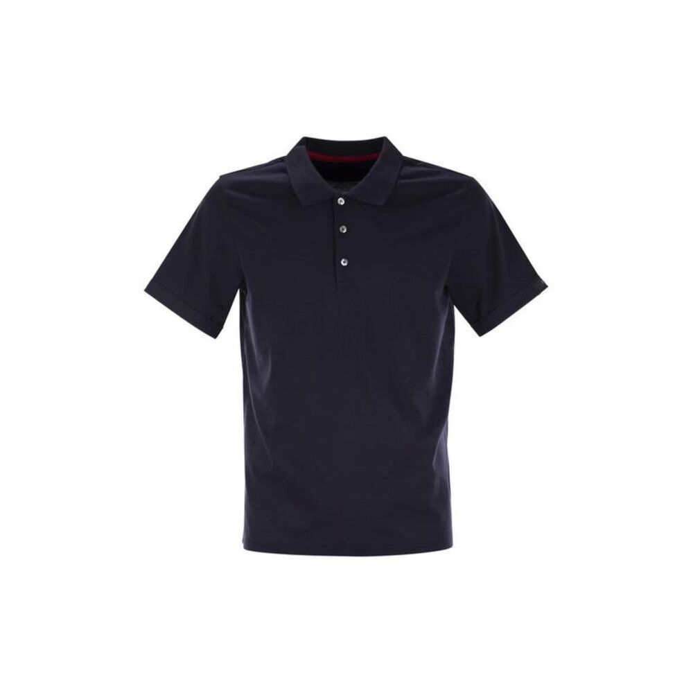 FAY Men's Short Sleeve PiquoBox Polo Shirt Men BLUE T-Shirts